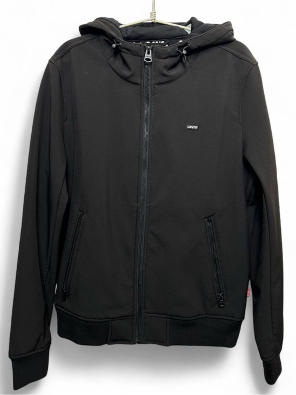 Levi's Softshell Black Hooded Bomber Jacket S Water Resistant